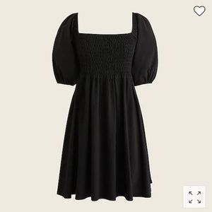Jcrew broken-in jersey smocked babydoll dress, black cotton